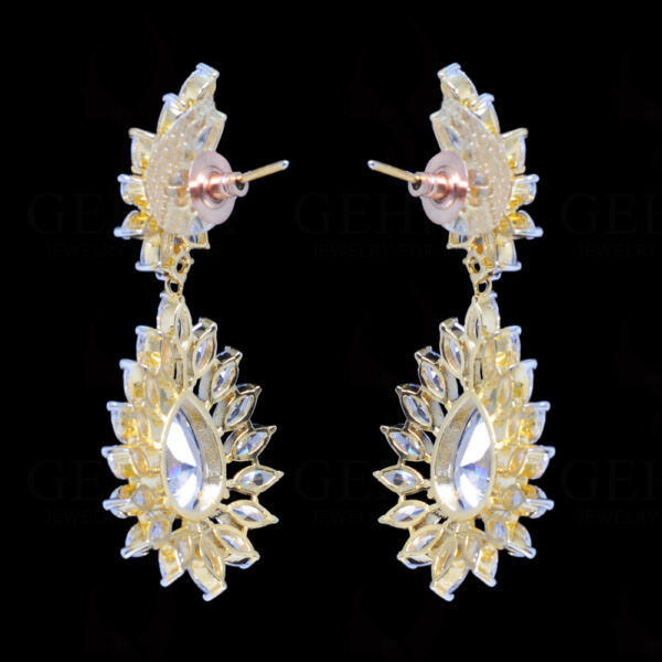 Topaz Studded Flower Shape Festive Earrings FE-1217