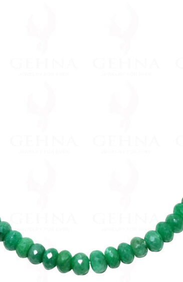 Emerald Gemstone Round Faceted Bead Necklace NP-1219
