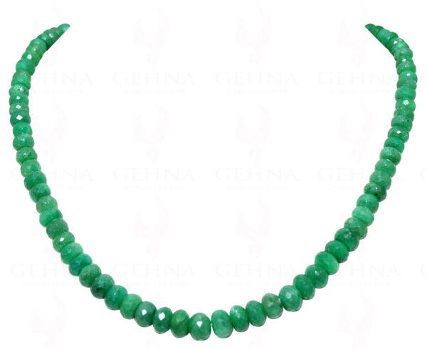 Emerald Gemstone Round Faceted Bead Necklace NP-1219