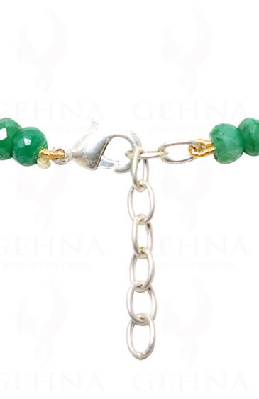 Emerald Gemstone Round Faceted Bead Necklace NP-1219