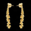 White Topaz Studded Gold Plated Dangle Earrings FE-1219