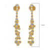 White Topaz Studded Gold Plated Dangle Earrings FE-1219