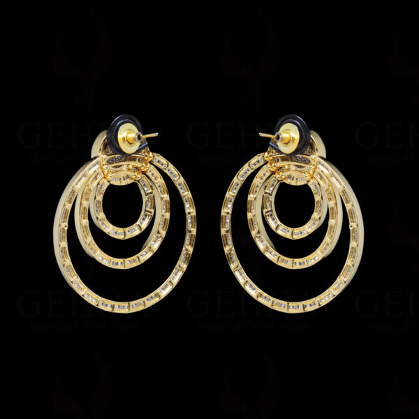 Topaz Studded Gold Plated Festive Earrings FE-1220