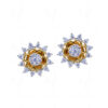 White Topaz Studded Flower Shape Earrings FE-1221