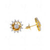 White Topaz Studded Flower Shape Earrings FE-1221