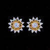 White Topaz Studded Flower Shape Earrings FE-1221