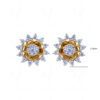 White Topaz Studded Flower Shape Earrings FE-1221
