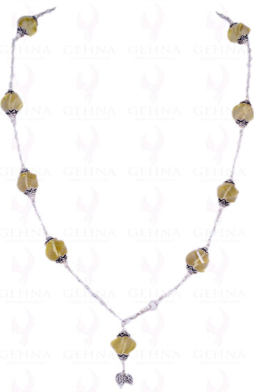 Natural Lemon Topaz Gemstone Beaded Necklace NS-1224