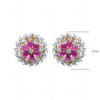Ruby & Topaz Studded Gold Plated Earrings FE-1225