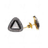 White Topaz Studded Earrings With Antique Black Polish FE-1226