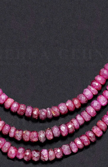 3 Rows African Ruby Gemstone Faceted Shaded Bead NP-1226