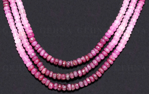 3 Rows African Ruby Gemstone Faceted Shaded Bead NP-1226