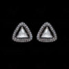White Topaz Studded Earrings With Antique Black Polish FE-1226