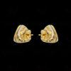 White Topaz Studded Earrings With Antique Black Polish FE-1226