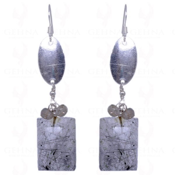 Labradorite & Rutile Quartz Gemstone Earrings In .925 Sterling Silver ES-1229