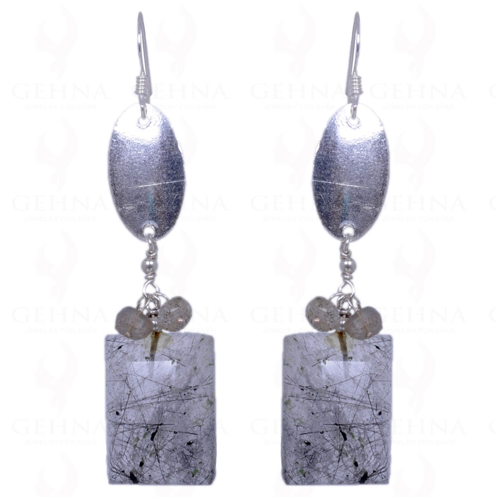 Labradorite & Rutile Quartz Gemstone Earrings In .925 Sterling Silver ES-1229