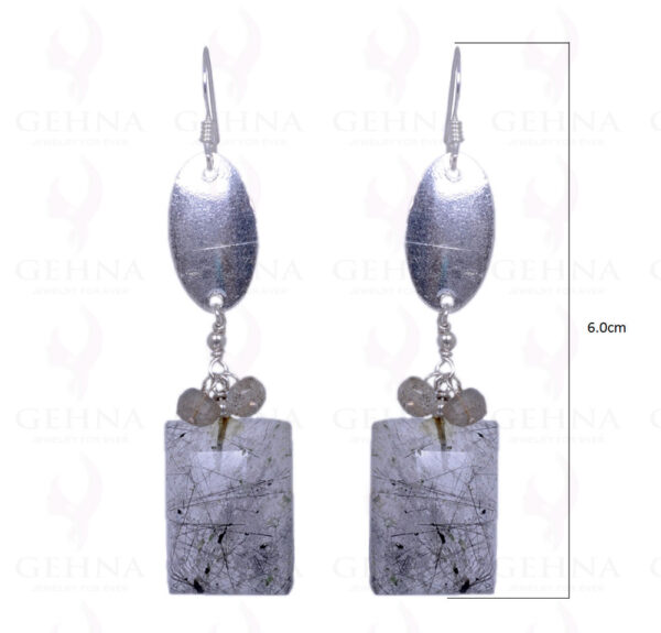 Labradorite & Rutile Quartz Gemstone Earrings In .925 Sterling Silver ES-1229