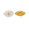 White Topaz Studded Oval Shape Elegant Pair Of Earrings FE-1229