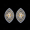 White Topaz Studded Oval Shape Elegant Pair Of Earrings FE-1229