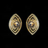 White Topaz Studded Oval Shape Elegant Pair Of Earrings FE-1229
