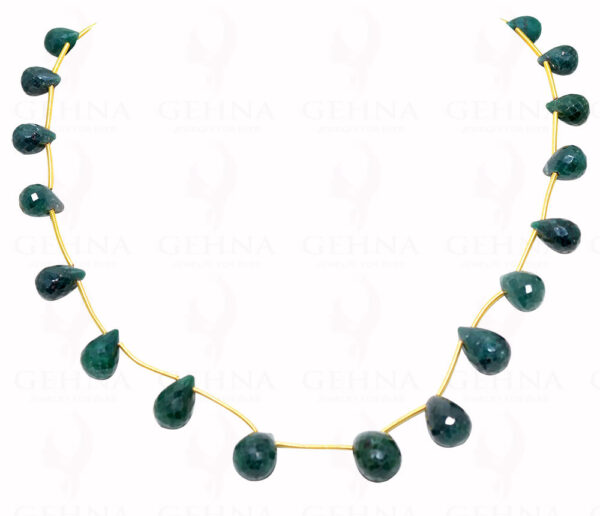 Emerald Faceted Gemstone Drops Necklace NP-1230