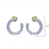 White Topaz Studded Half Moon Shape Earrings FE-1230