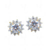 White Topaz Studded Gold Plated Earrings FE-1231