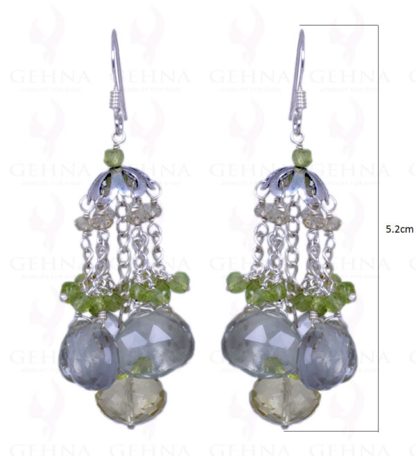 Amethyst, Peridot & Lemon Topaz Gemstone Earrings In .925 Sterling Silver ES-1231