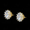 White Topaz Studded Gold Plated Earrings FE-1231