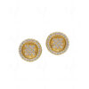 White Topaz Studded Round Shape Earrings FE-1232