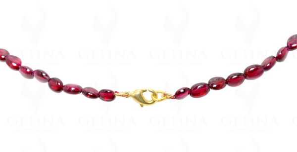 Ruby Gemstone Oval Shaped Bead Single Row Necklace NP-1232