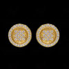 White Topaz Studded Round Shape Earrings FE-1232