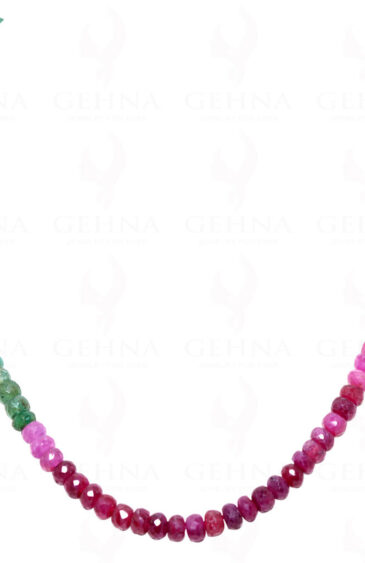Emerald ,Ruby & Sapphire`S Gemstone Faceted Bead Necklace NP-1233