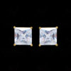 White Topaz Studded Gold Plated Tops Earrings FE-1233