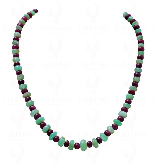 Ruby & Chrysoprase Gemstone Round Bead Strand NS-1234