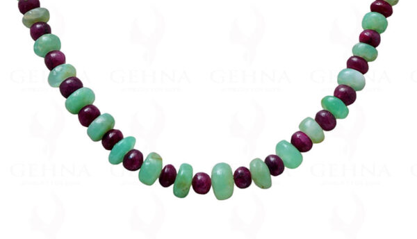 Ruby & Chrysoprase Gemstone Round Bead Strand NS-1234