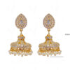 Pearl & Topaz Studded Jhumkis Dangle Gold Plated Earrings FE-1234