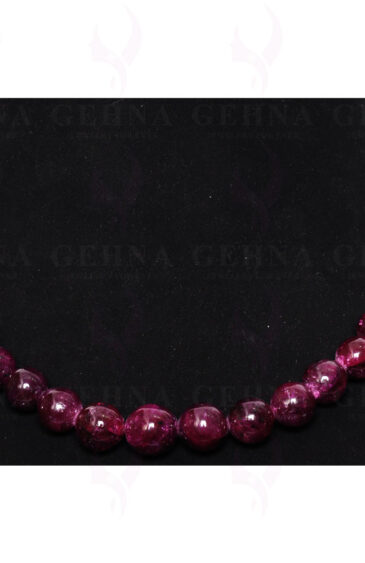 Ruby Gemstone Round Cabochon Bead Necklace NP-1235