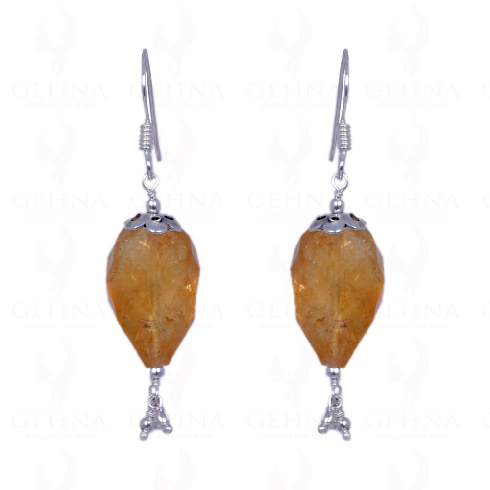 Citrine Gemstone Drop Earrings Made In .925 Sterling Silver ES-1236