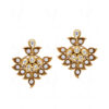 White Pearl & Topaz Studded Gold Plated Earrings FE-1236