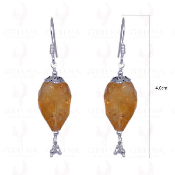 Citrine Gemstone Drop Earrings Made In .925 Sterling Silver ES-1236