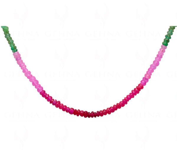 Emerald Ruby Sapphire Gemstone Faceted Bead Necklace NP-1236