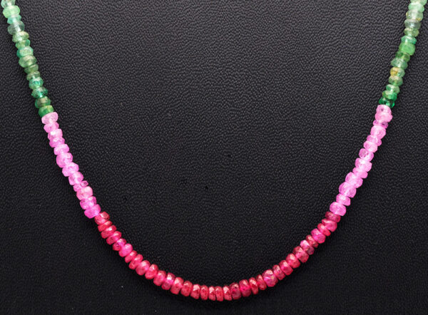 Emerald Ruby Sapphire Gemstone Faceted Bead Necklace NP-1236