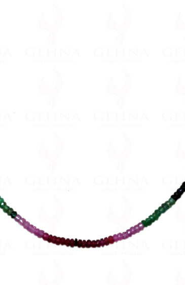 Emerald Ruby Sapphire Gemstone Faceted Bead Necklace NP-1237