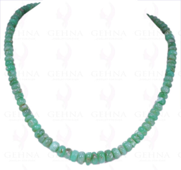 Chrysoprase Gemstone Round Cabochon Bead Necklace NS-1237