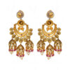 Ruby & Topaz Studded Gold Plated Jhumki Dangle Earrings FE-1237