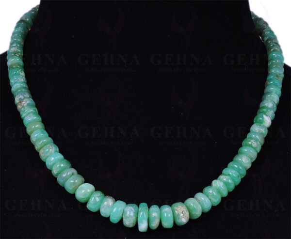 Chrysoprase Gemstone Round Cabochon Bead Necklace NS-1237