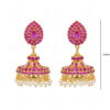 Pearls & Ruby Studded Gold Plated Meenakari Jhumki Earrings FE-1238