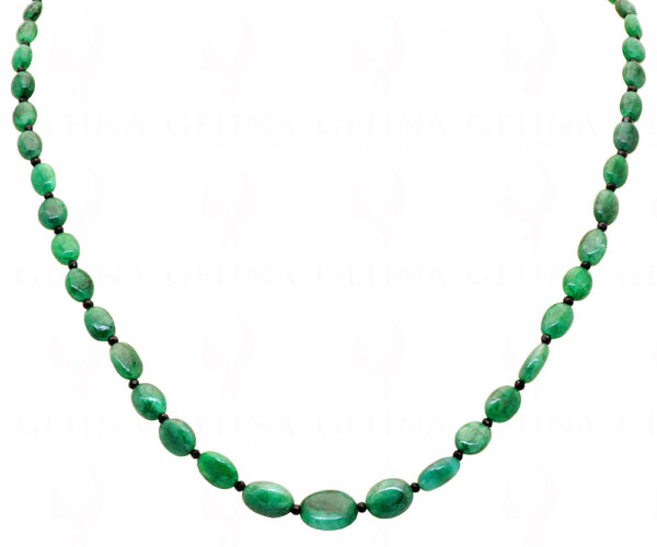 Emerald & Black Spinel Gemstone Bead Strand NS-1239