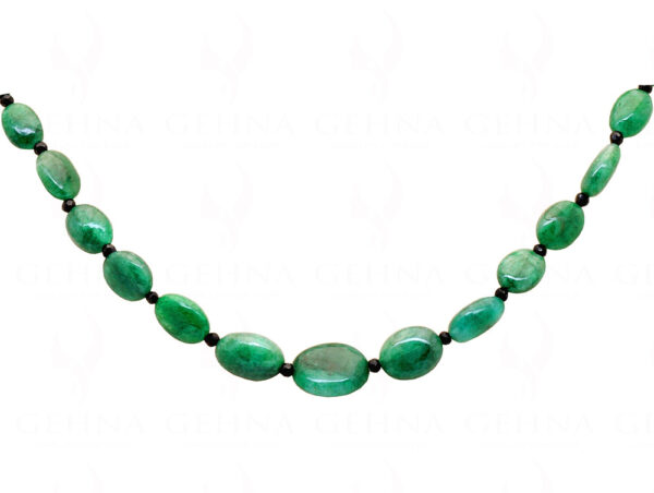 Emerald & Black Spinel Gemstone Bead Strand NS-1239